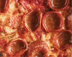 Pepperoni pizza close-up